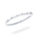 Srebrny Pierścionek 925 Naprzemienne segmenty białe cyrkonie