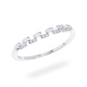Srebrny Pierścionek 925 Naprzemienne białe cyrkonie