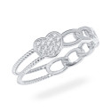 Srebrny Pierścionek 925 Zapleciony białe cyrkonie