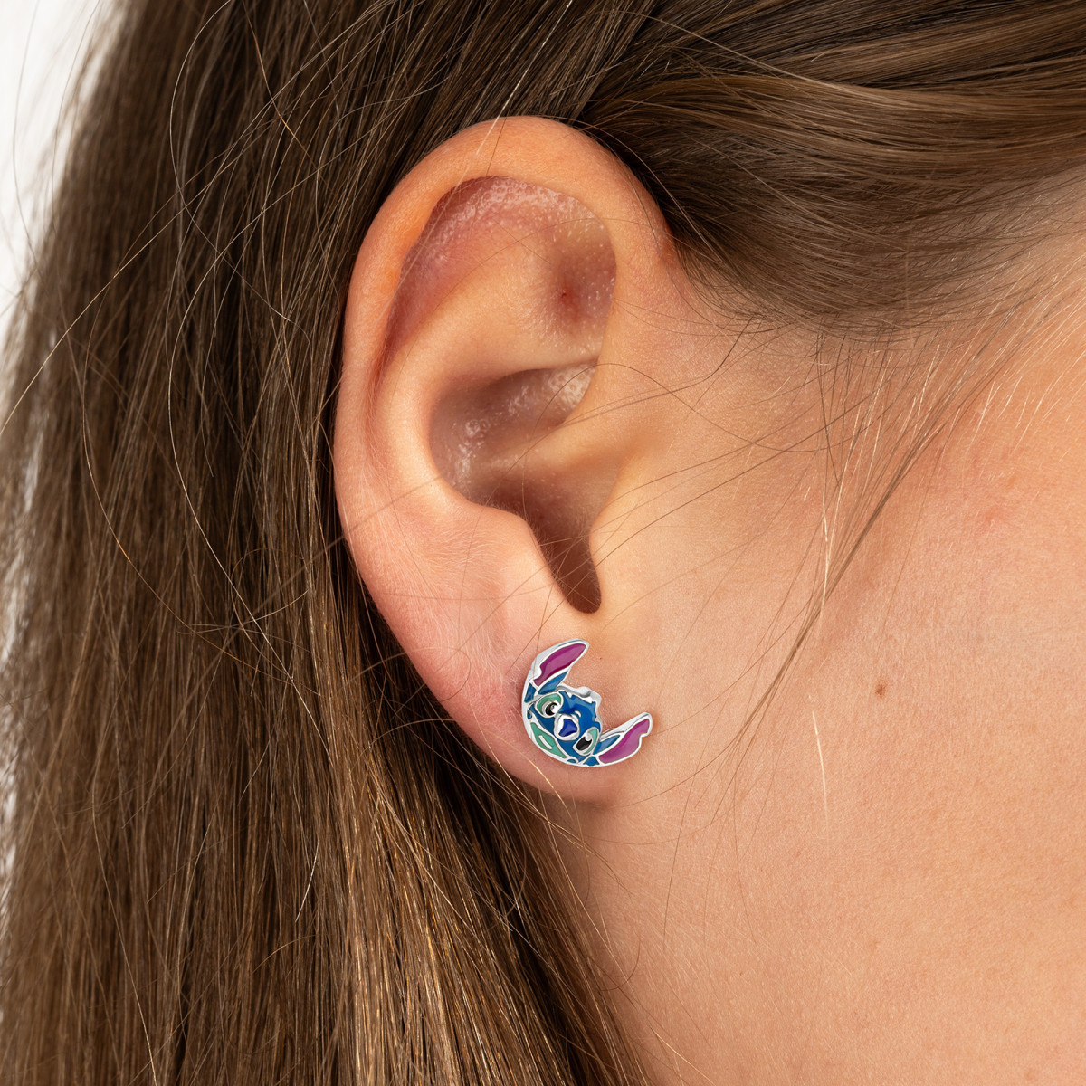 kolczyki-stich-srebrne-uśmiechnięte