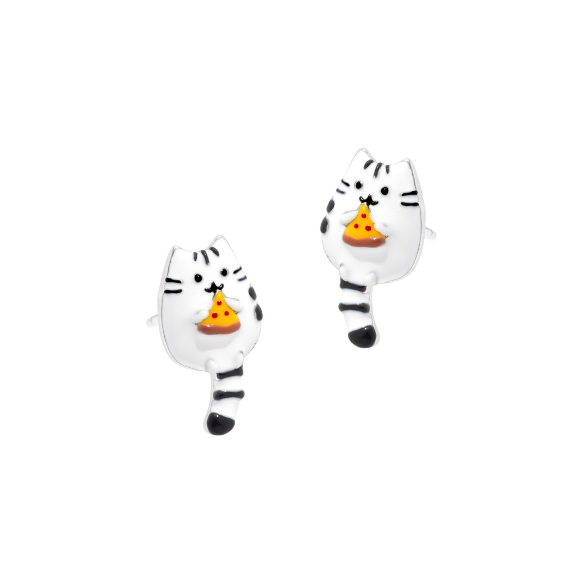 srebrne-kolczyki-pusheen-kotek-bialo-czarny-pizza