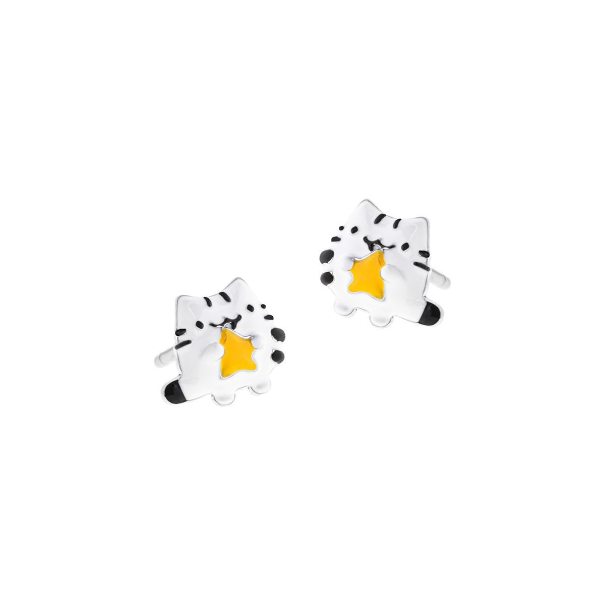 srebrne-kolczyki-pusheen-kotek-bialo-czarny