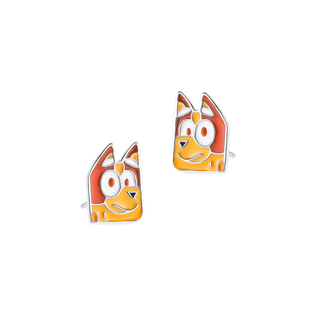 srebrne-kolczyki-bingo-bluey-piesek-pomarańczowy
