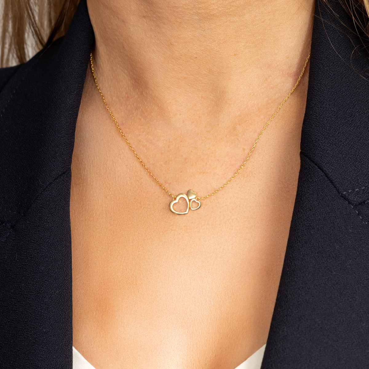 srebrny-naszyjnik-pozłacane-serca