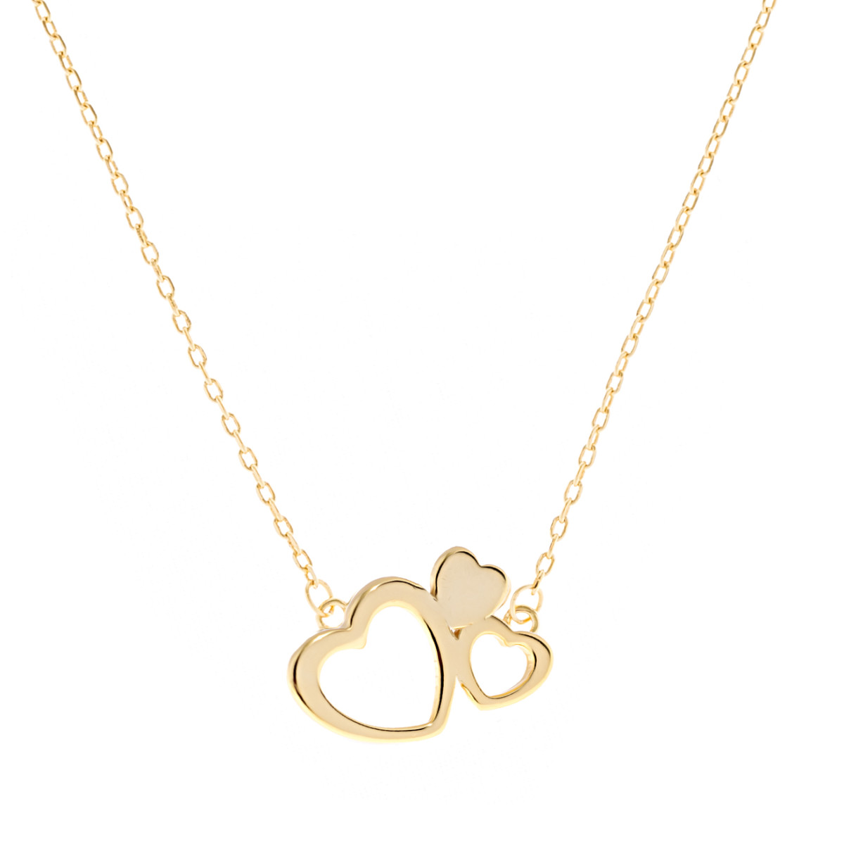 srebrny-naszyjnik-pozłacane-serca