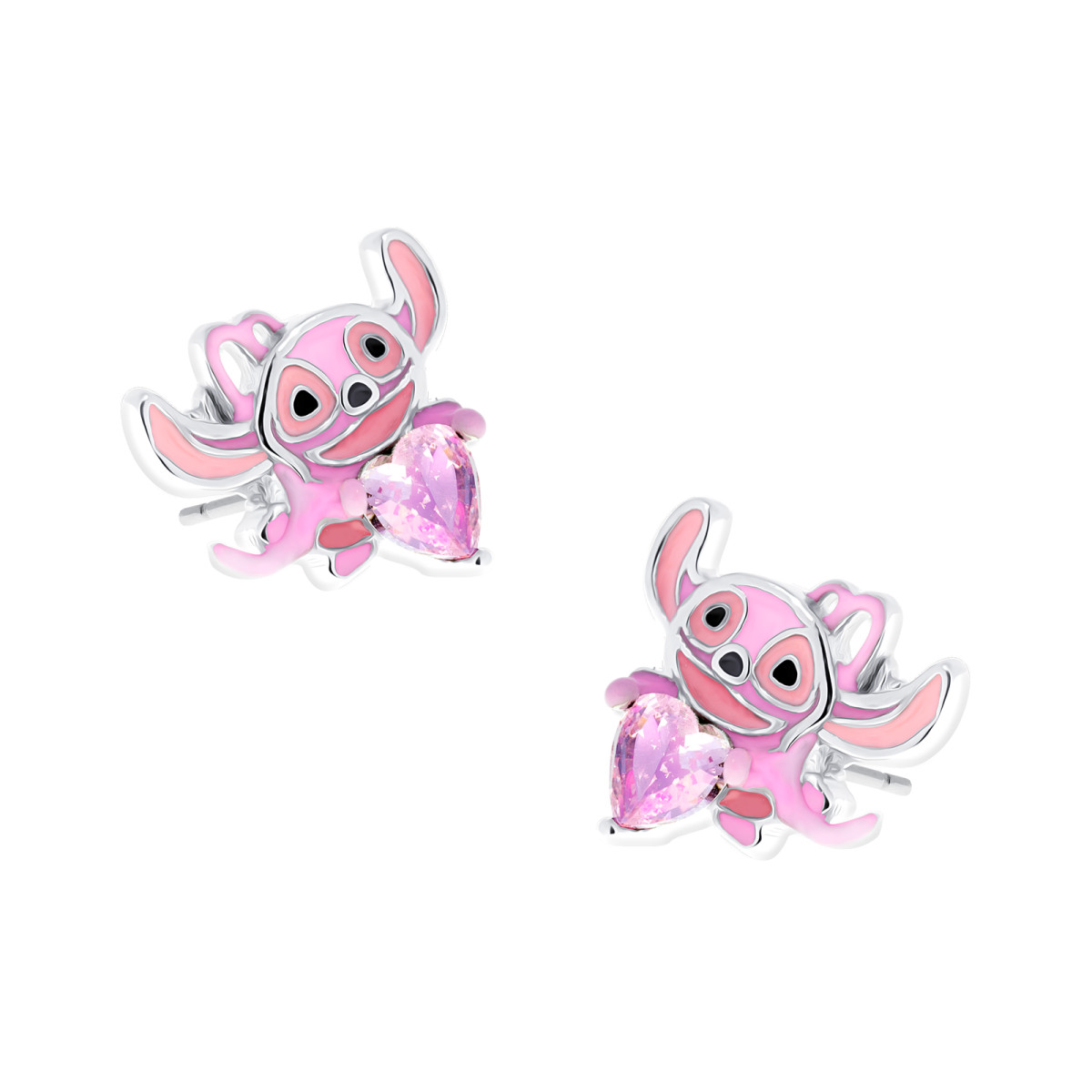 srebrne-kolczyki-błyszcząca-różowa-angel