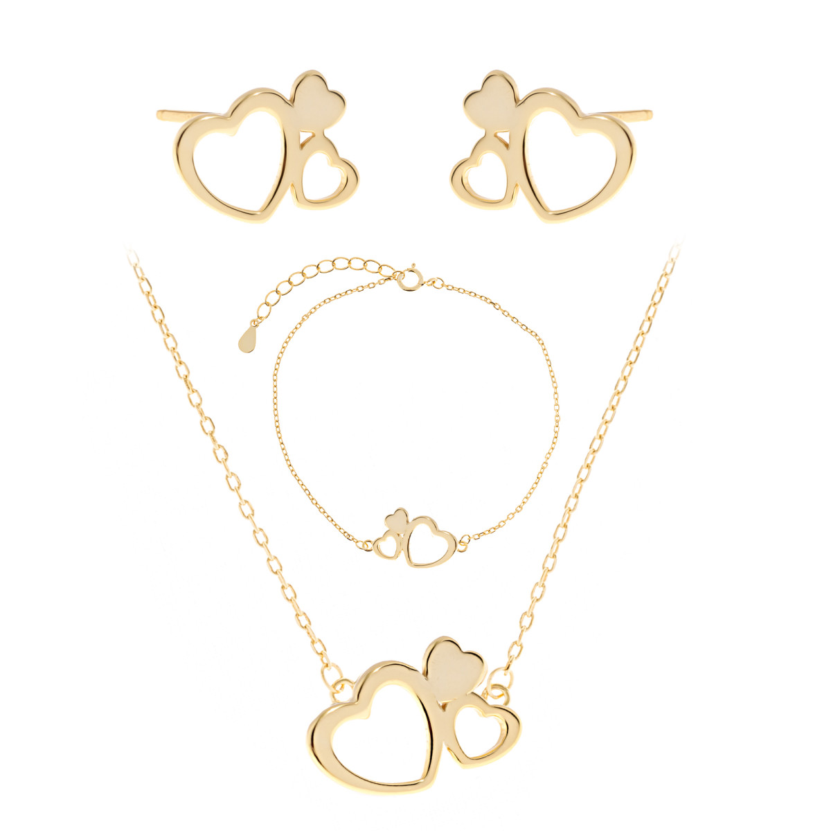 srebrne-kolczyki-pozłacane-serca